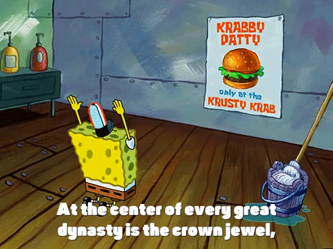 SpongeBob's Krusty Krab Staff Hat Hair Clip By Amori Fati