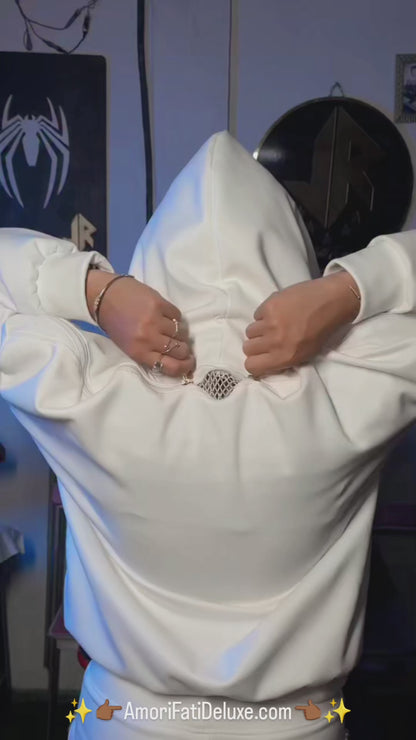 🤍🕊️Mesh Back White Hoodie & Jogger Set | Two-Piece Outfit 🕊️🤍
