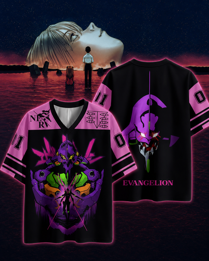 💜 Neon Genesis Evangelion Anime Jersey 👾⚡ | V2