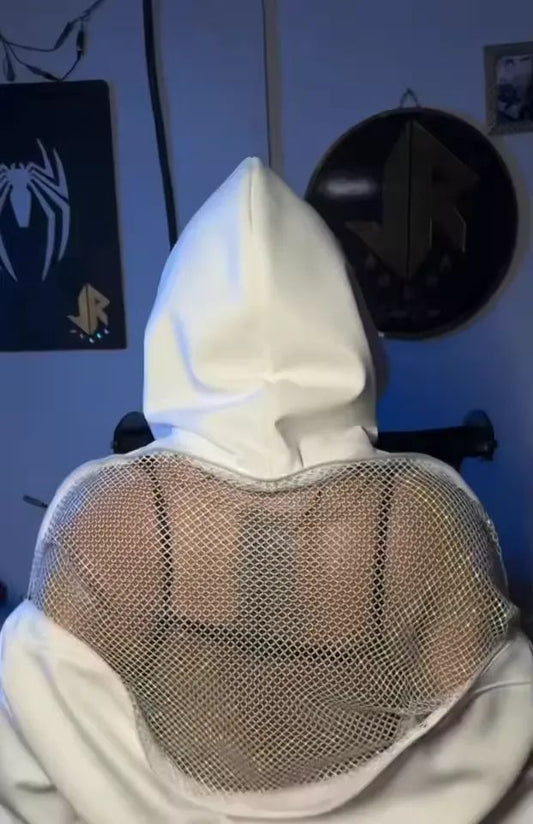 🤍🕊️Mesh Back White Hoodie & Jogger Set | Two-Piece Outfit 🕊️🤍