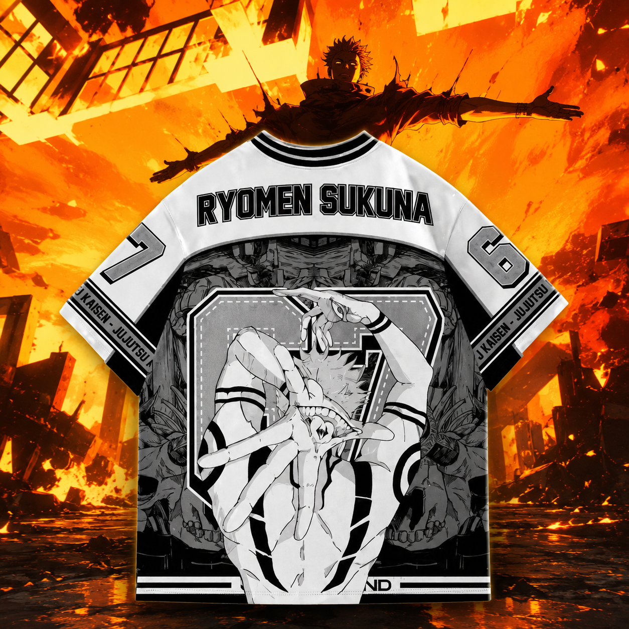 ⚡ Jujutsu Kaisen Sukuna Anime Jersey 👁️ | Premium Oversized Jersey
