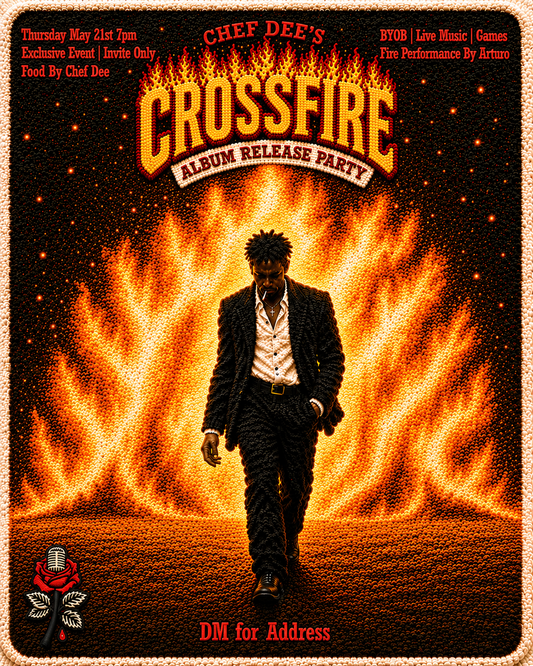 Crossfire Album Release Poster Spokeneasy x Chef D