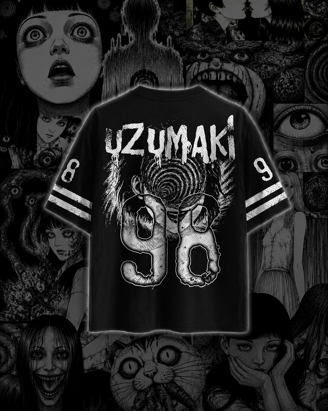 🌀 Junji Ito Uzumaki Anime Jersey 👁️ | Premium Horror Manga Inspired 👻 |