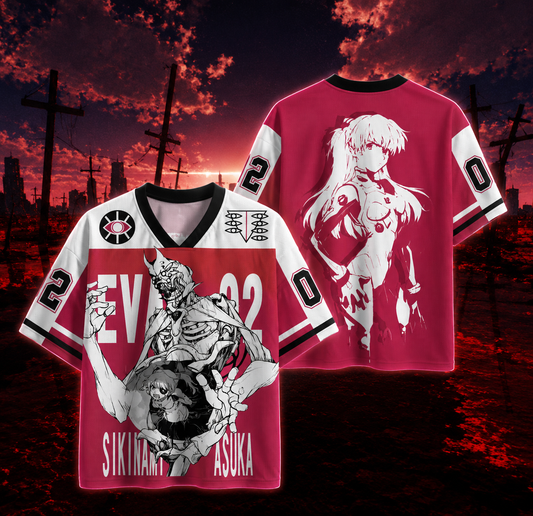🩷 Neon Genesis Evangelion Anime Jersey 👾⚡ | Pink V2