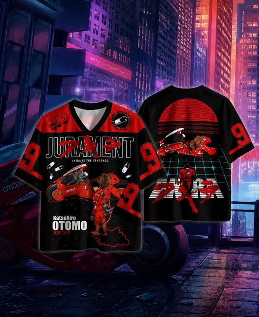 🏍️ Akira Anime Jersey 🔥 | Premium Streetwear Oversized Tee | Multiple Sizes Available 🎌 Red V1