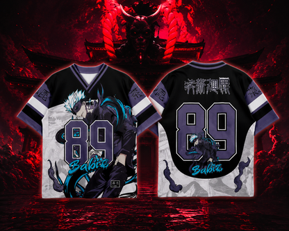 ⚡ Jujutsu Kaisen Gojo Anime Jersey 👁️ | Premium Oversized Jersey | Purple 🟣