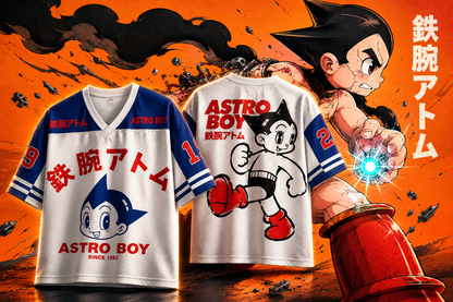 🚀 Astro Boy Anime Jersey 🤖 | Premium Oversized Sports Jersey ⚡ | Multiple Sizes Available