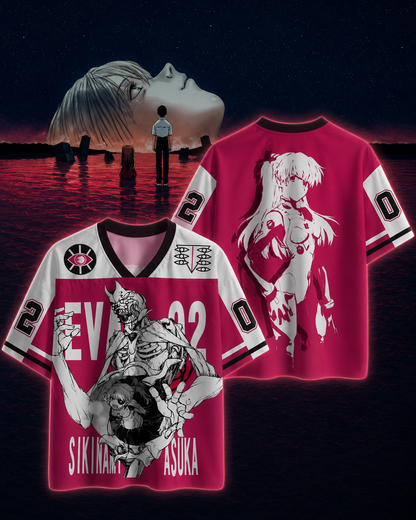 💜 Neon Genesis Evangelion Anime Jersey 👾⚡ | Pink V5