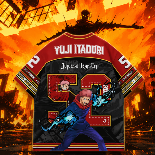⚡ Jujutsu Kaisen Yuji Anime Jersey 👁️ | Premium Oversized Jersey