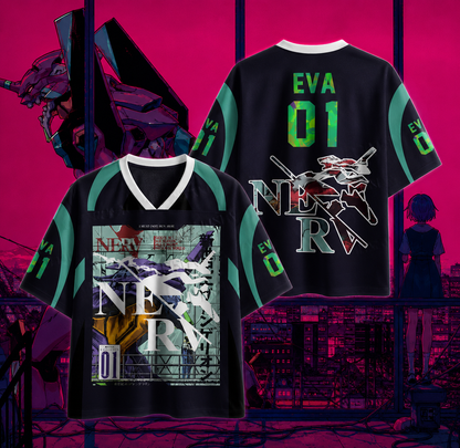 💚 Neon Genesis Evangelion Anime Jersey 👾⚡ | Green 💚