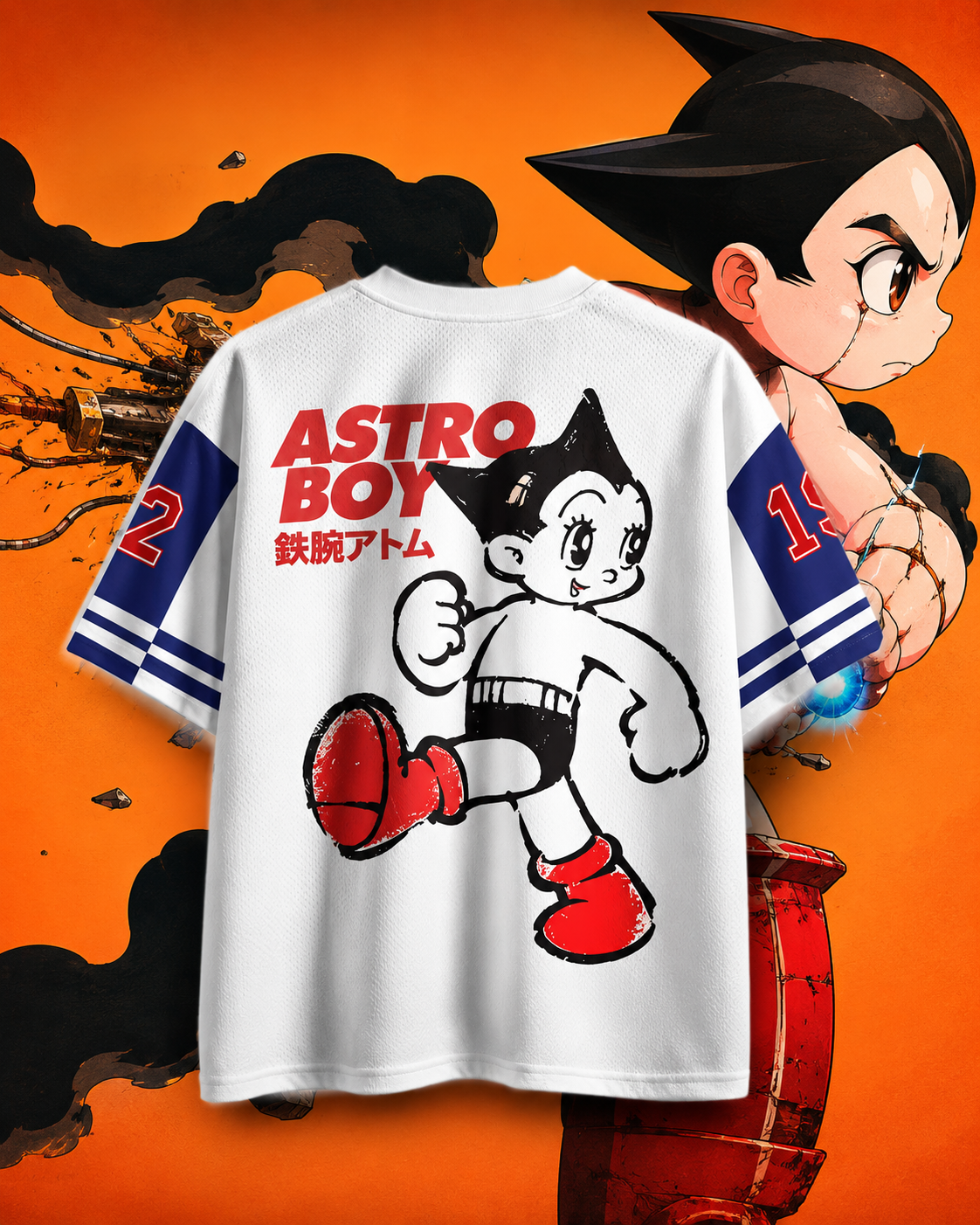 🚀 Astro Boy Anime Jersey 🤖 | Premium Oversized Sports Jersey ⚡ | Multiple Sizes Available