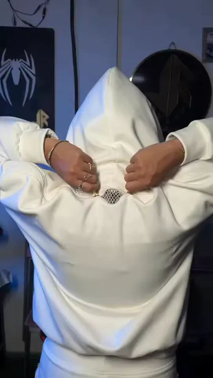 🤍🕊️Mesh Back White Hoodie & Jogger Set | Two-Piece Outfit 🕊️🤍